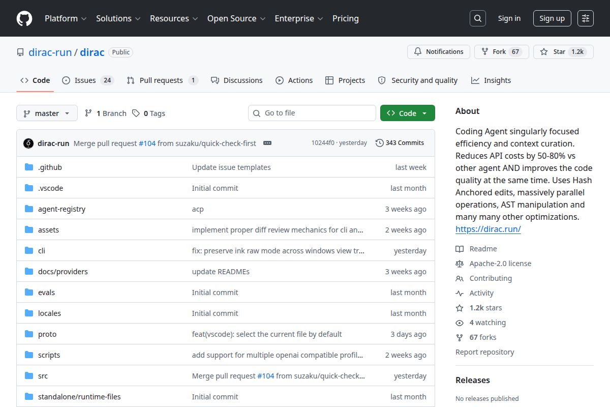 Dirac screenshot