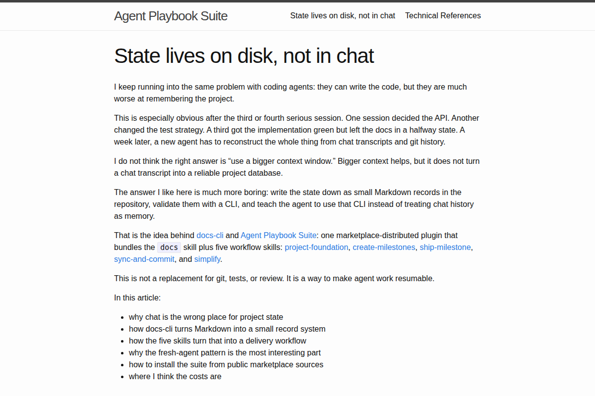 docs-cli / Agent Playbook Suite screenshot