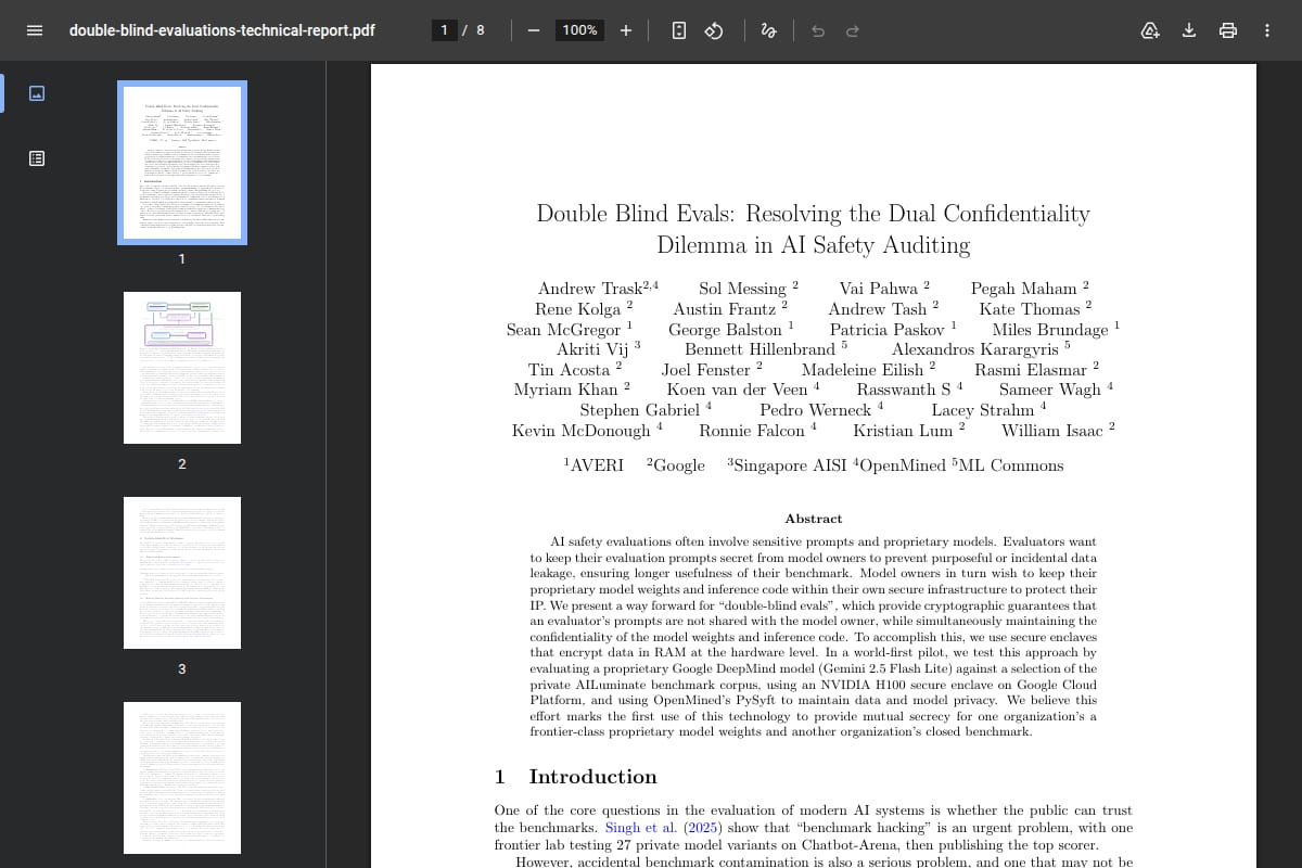 Double Blind Evals: Resolving the Dual Confidentiality Dilemma in AI Safety thumbnail