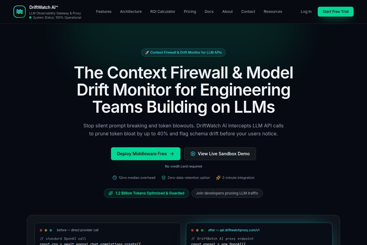 DriftWatch AI screenshot