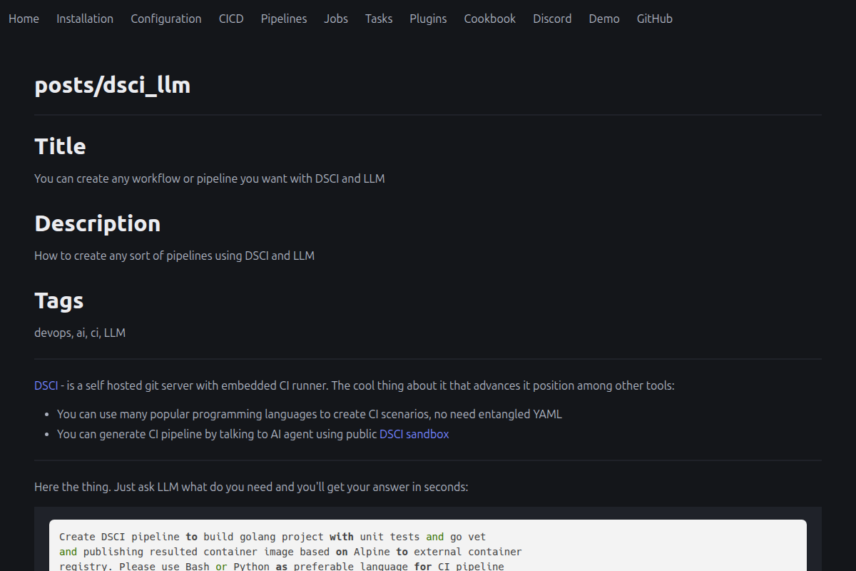 DSCI - Dead Simple CI screenshot