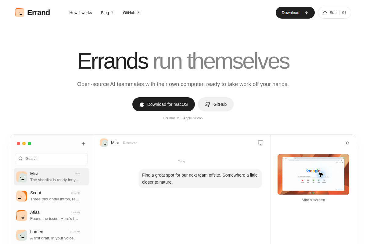 Errand screenshot