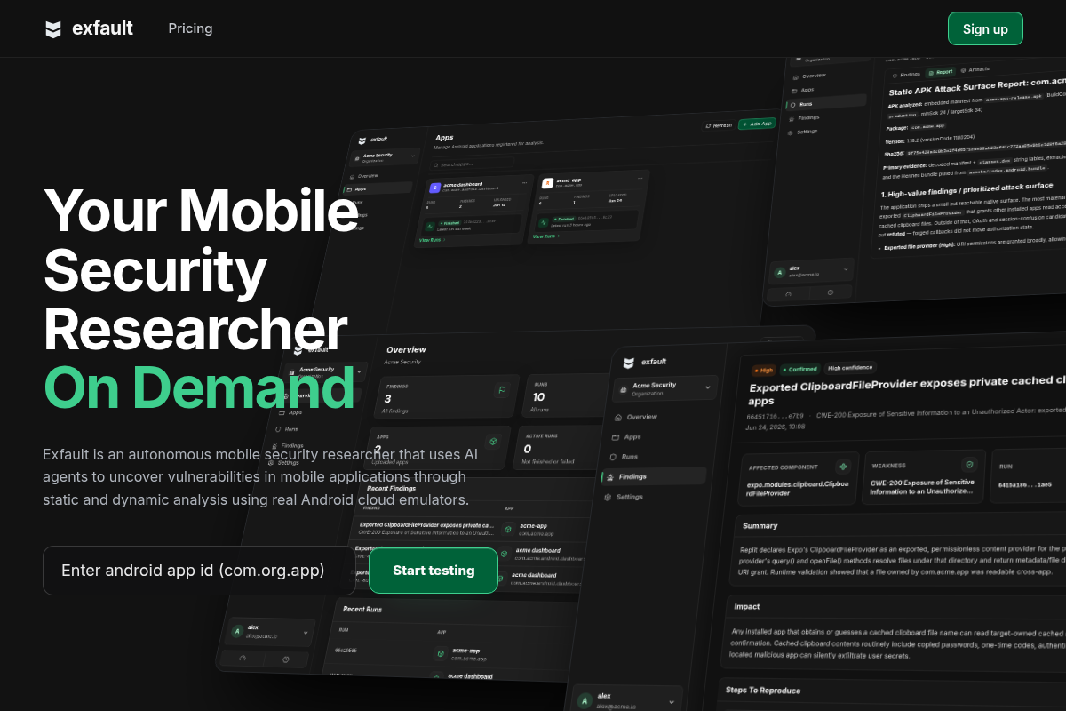 Exfault screenshot