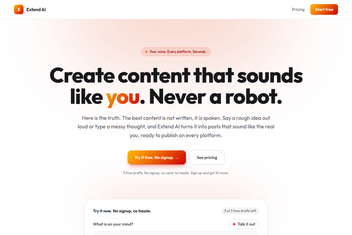 Extend AI screenshot
