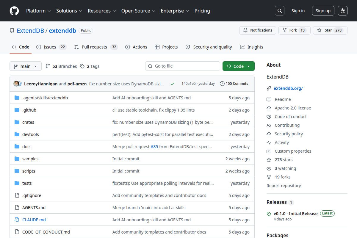 ExtendDB screenshot