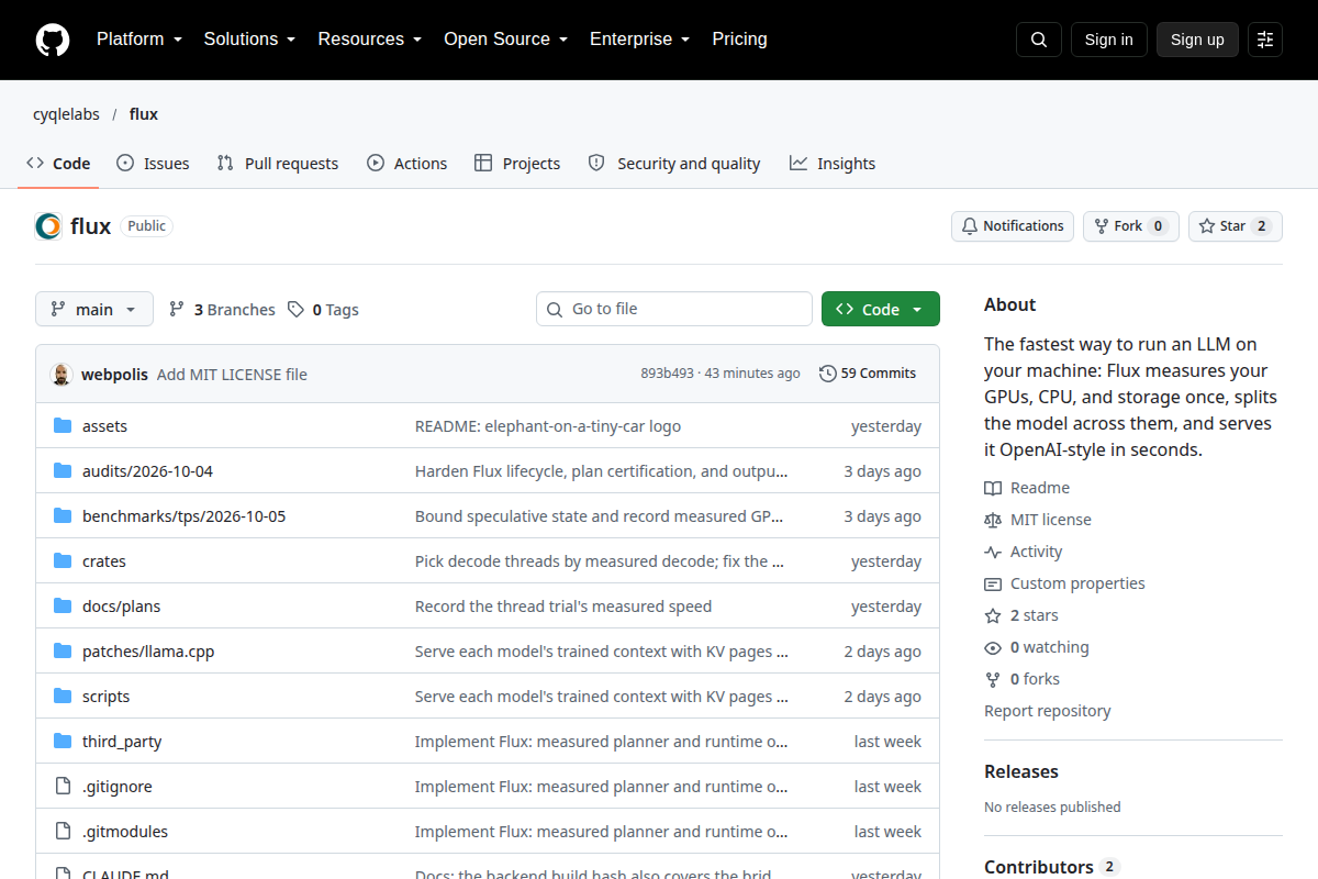 Flux screenshot
