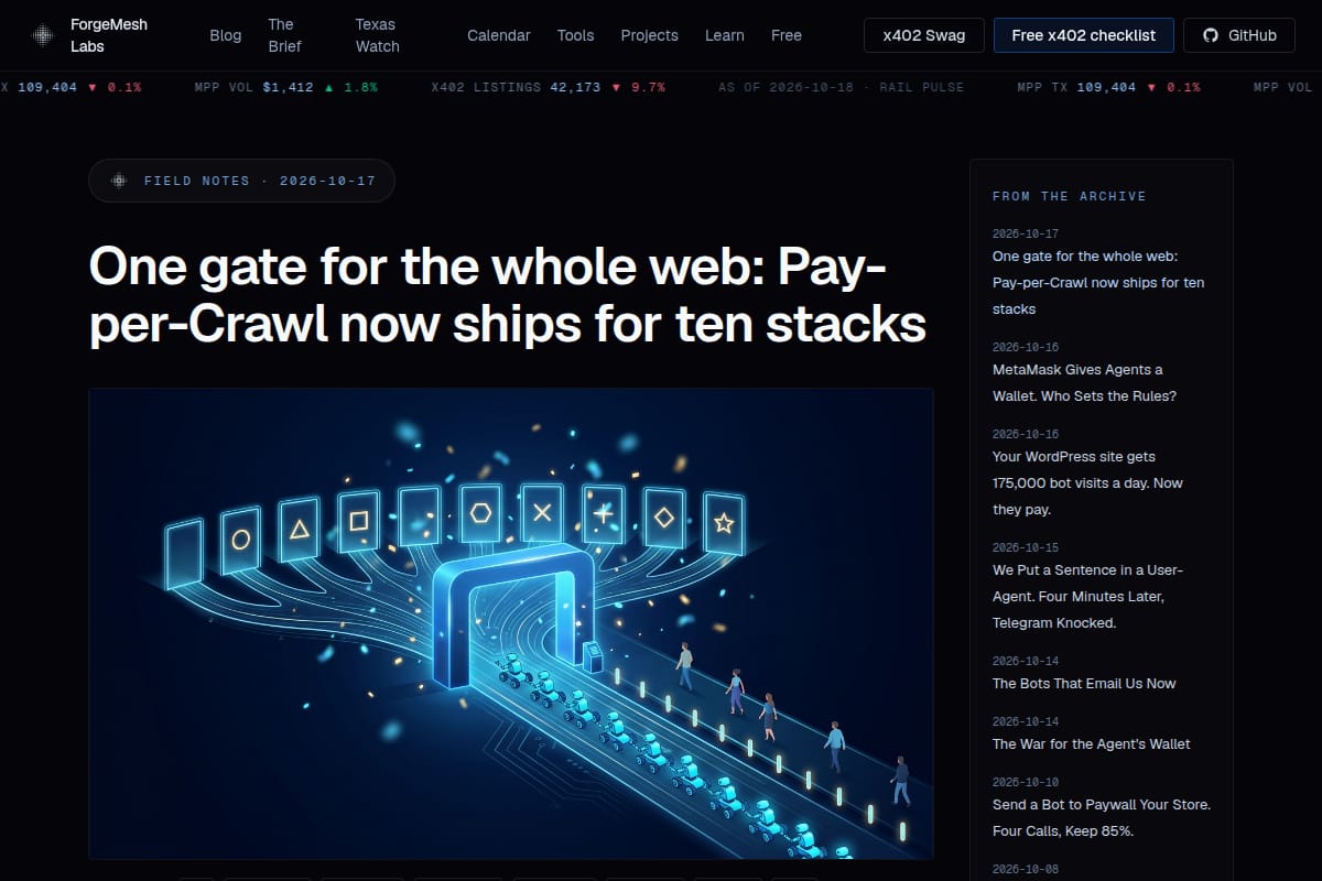 ForgeMesh Pay-per-Crawl thumbnail