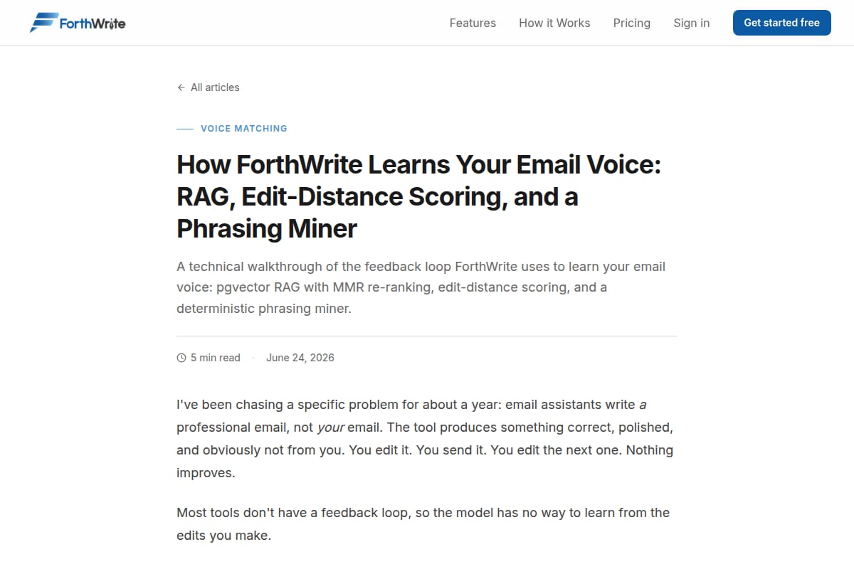 ForthWrite screenshot