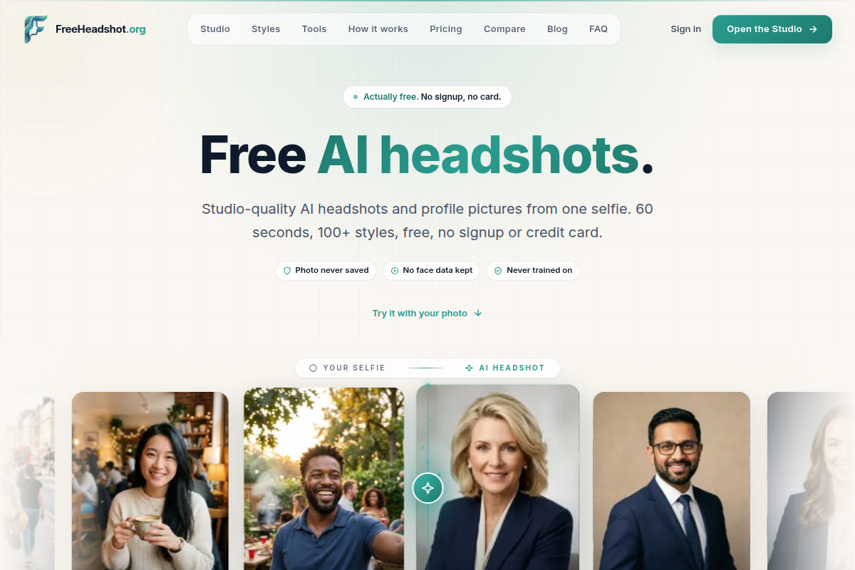 FreeHeadshot screenshot