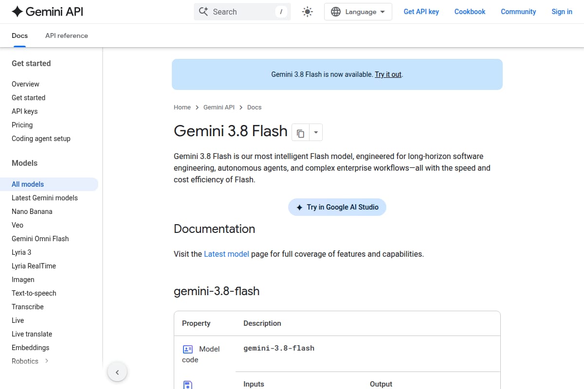 Gemini 3.8 Flash screenshot