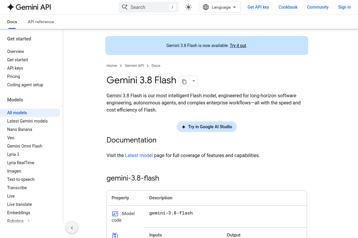 Gemini 3.8 Flash screenshot