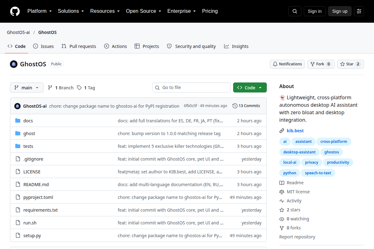 GhostOS screenshot