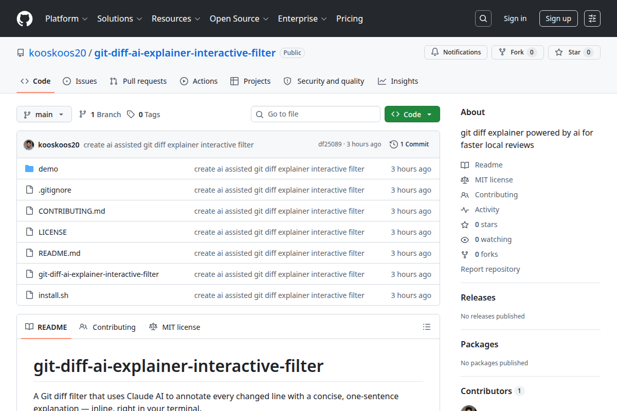 git-diff-ai-explainer-interactive-filter screenshot