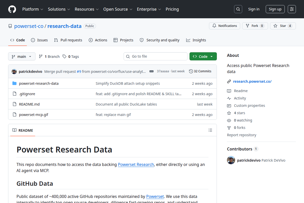 GitHub Data Archive via MCP screenshot