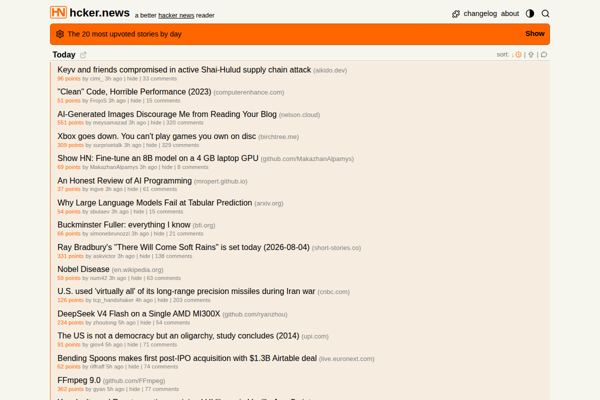 hcker.news screenshot