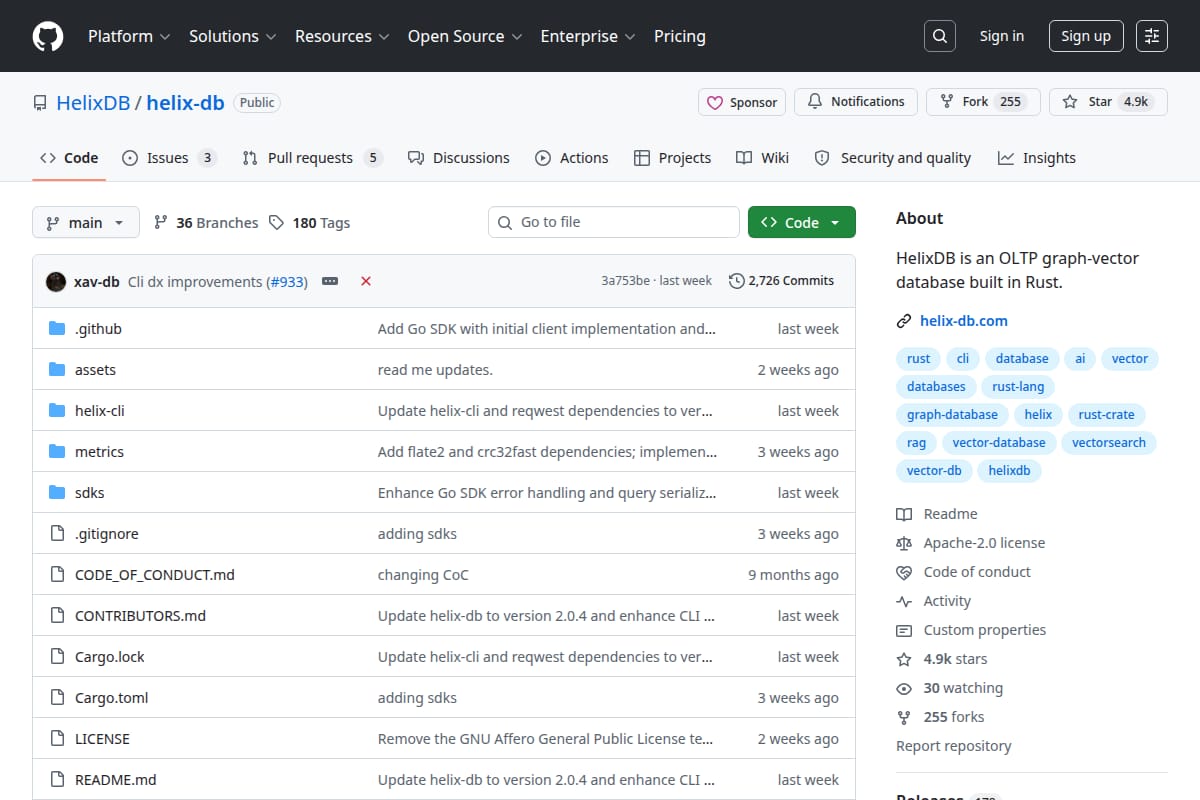 HelixDB screenshot
