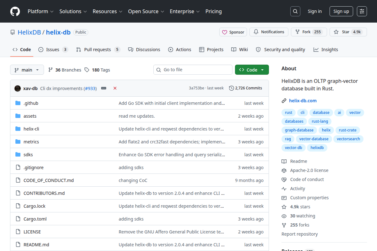 HelixDB screenshot