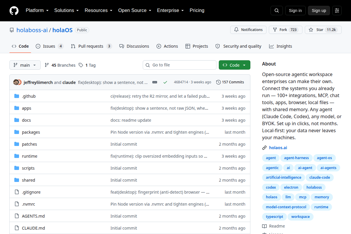 HolaOS screenshot