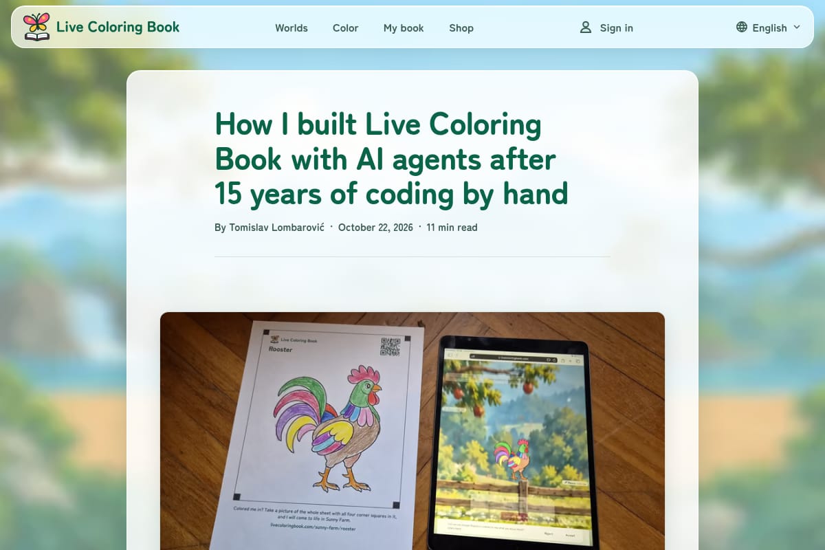 How I built Live Coloring Book with AI agents after 15 years of coding by hand thumbnail
