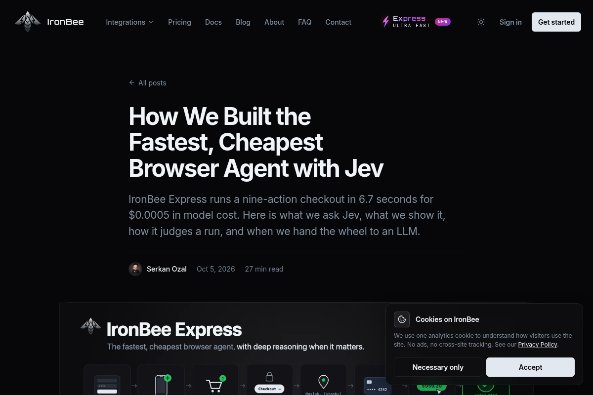 How We Built the Fastest, Cheapest Browser Agent with Jev screenshot