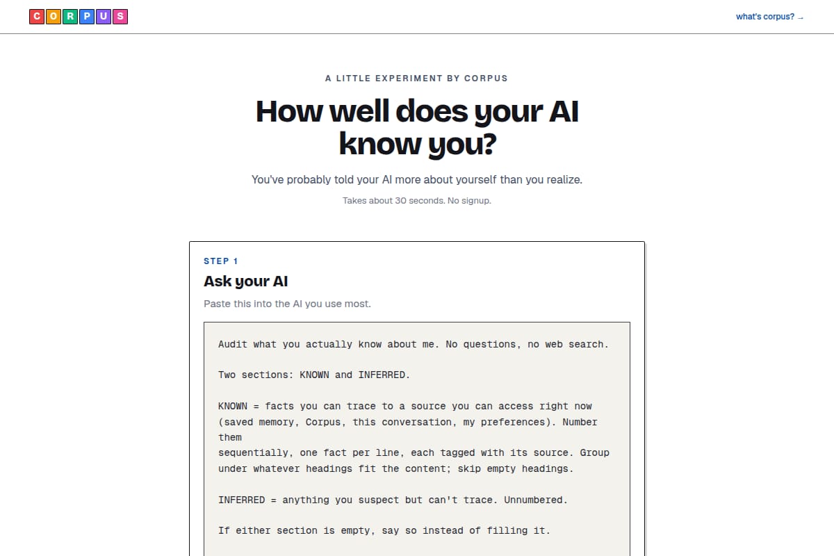 How well does your AI know you? | Corpus thumbnail
