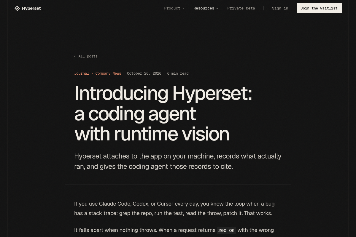 Hyperset screenshot