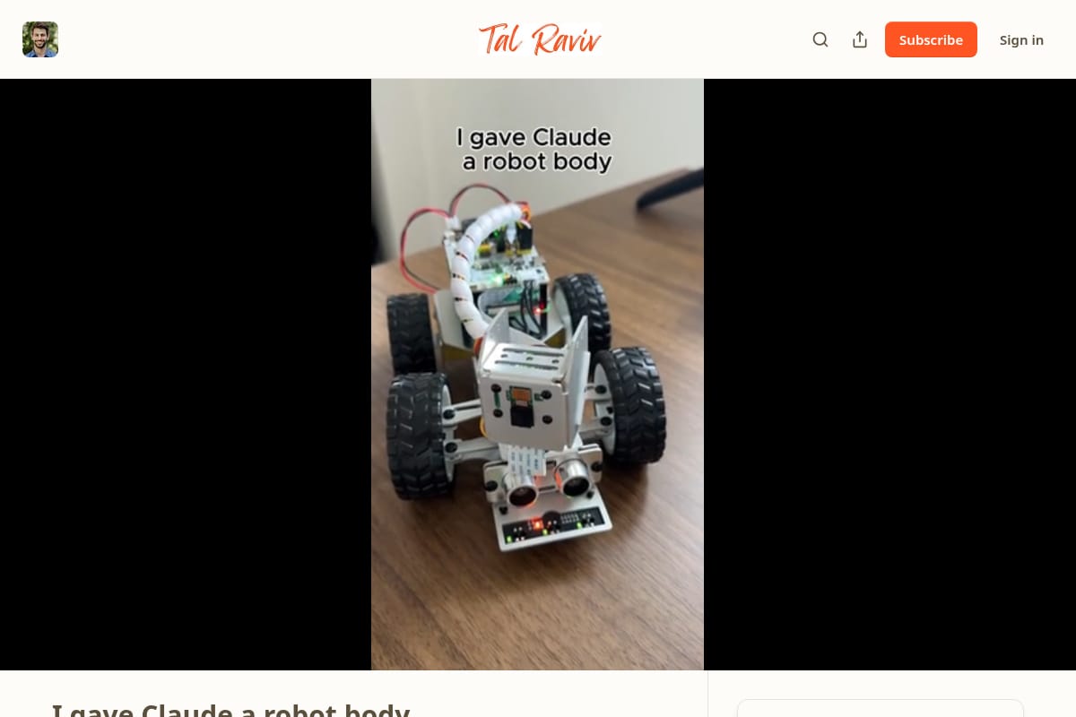 I gave Claude a robot body thumbnail