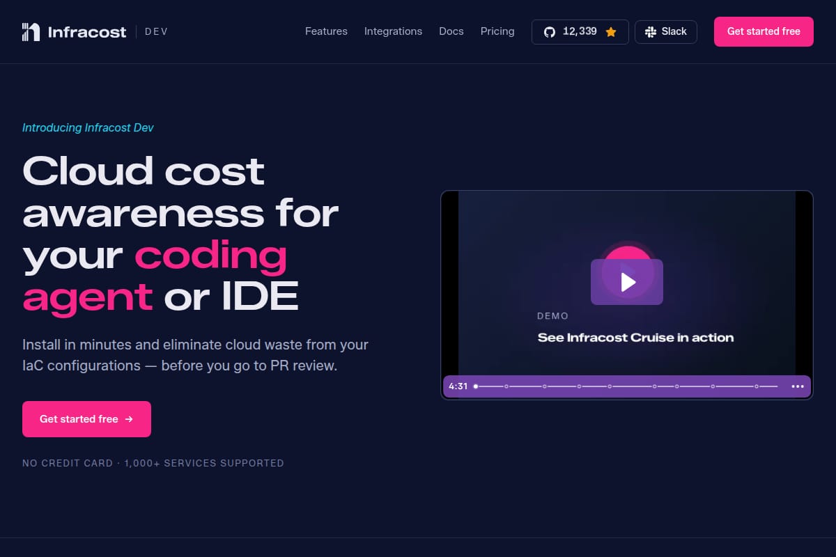 Infracost Dev screenshot