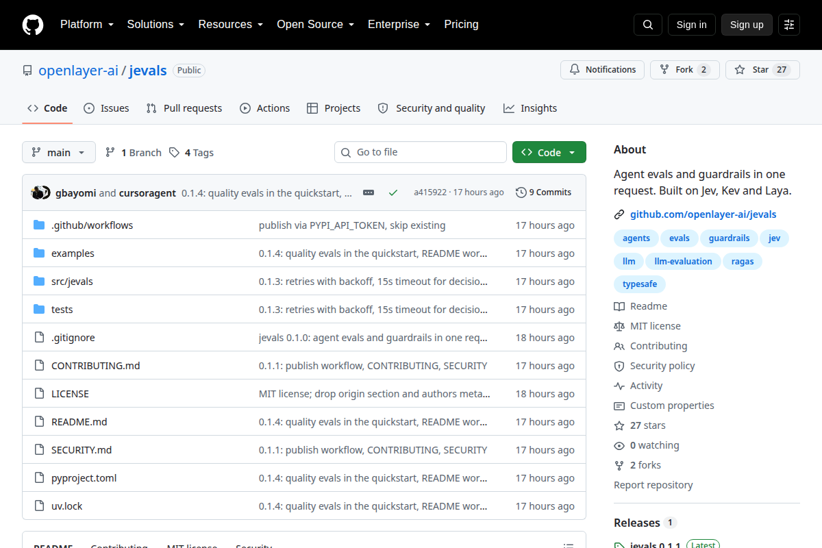 jevals screenshot