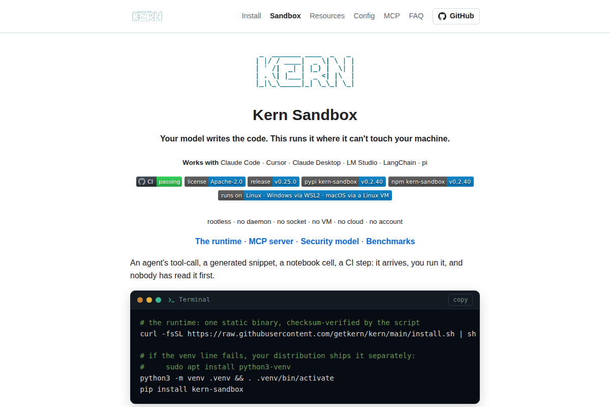Kern Sandbox screenshot