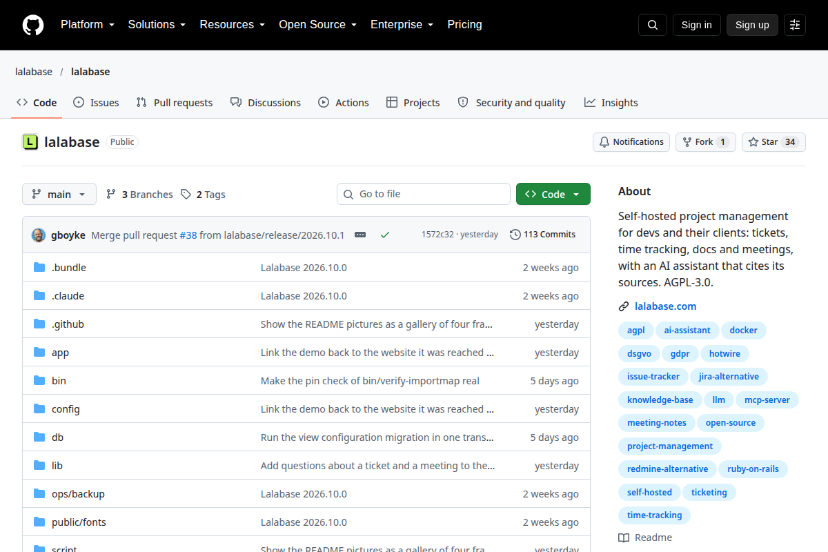 Lalabase screenshot