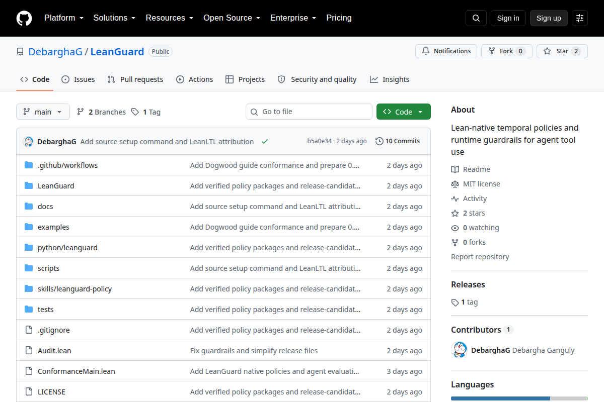 LeanGuard screenshot