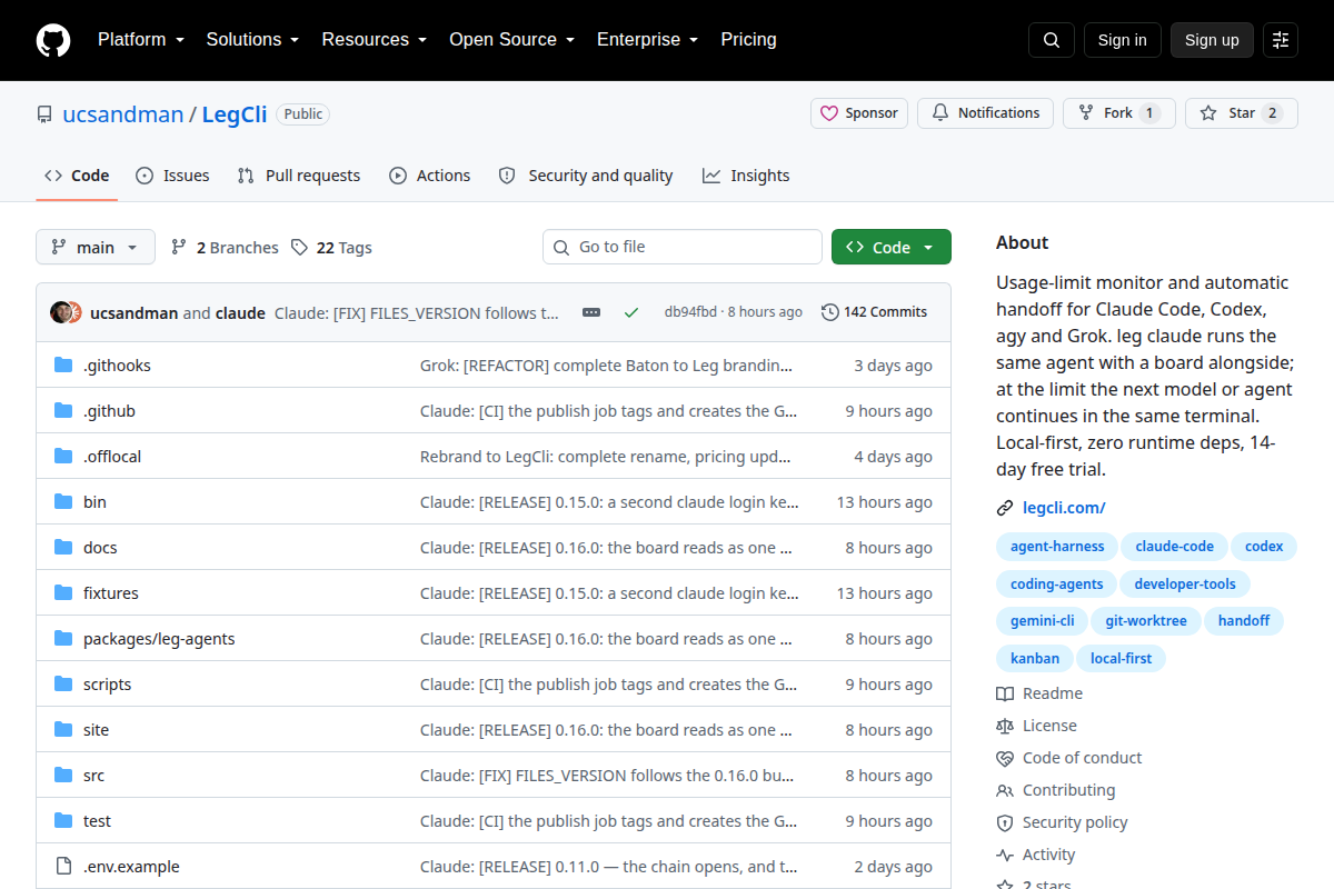 LegCli screenshot