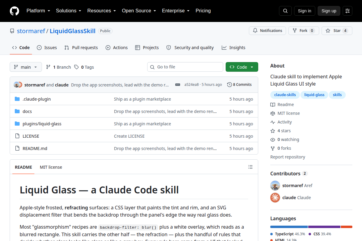 LiquidGlassSkill screenshot