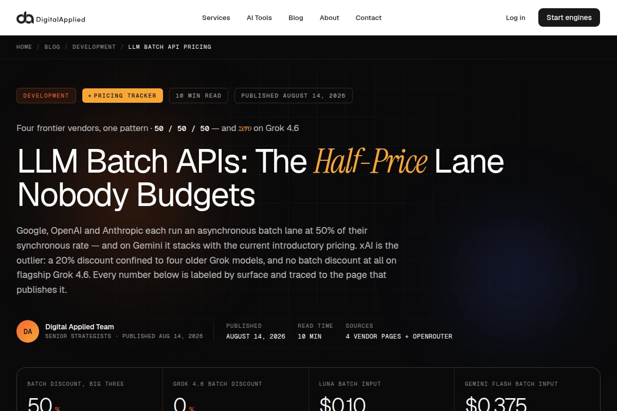 LLM Batch APIs: The Half-Price Lane Nobody Budgets thumbnail