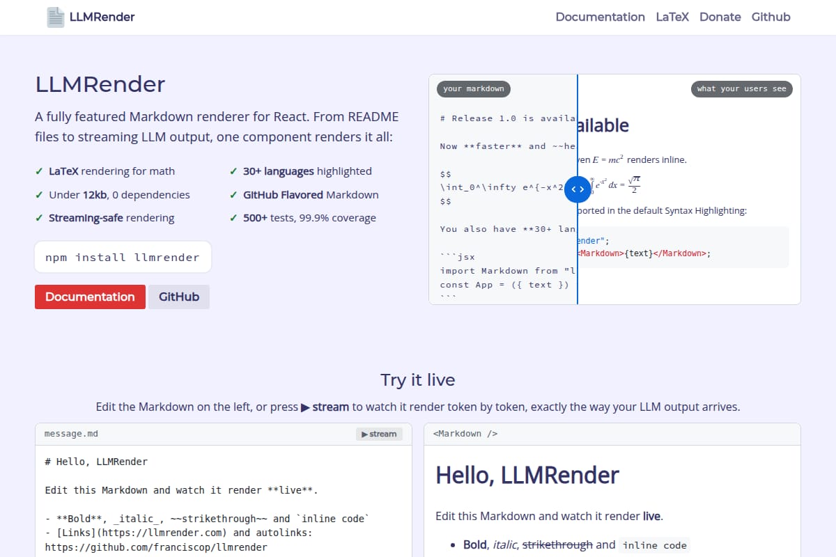 LLMRender screenshot