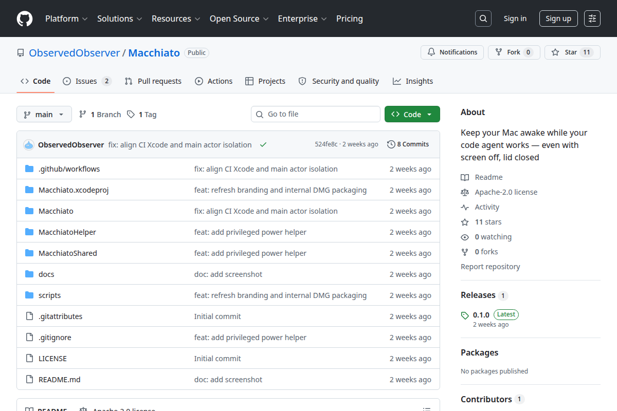 Macchiato screenshot