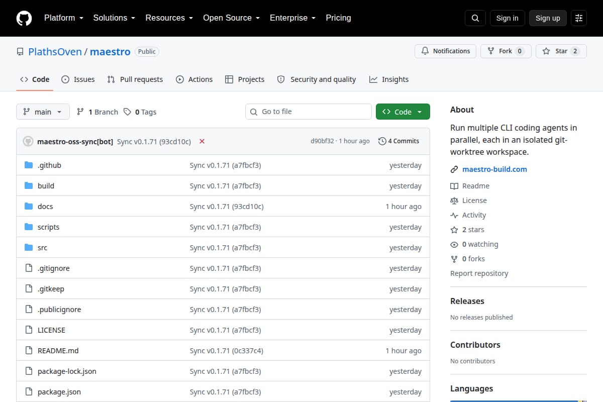 Maestro screenshot
