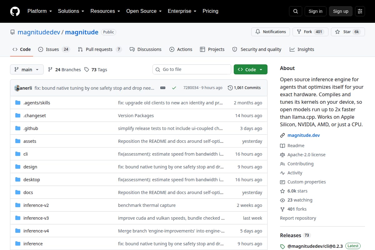 Magnitude screenshot