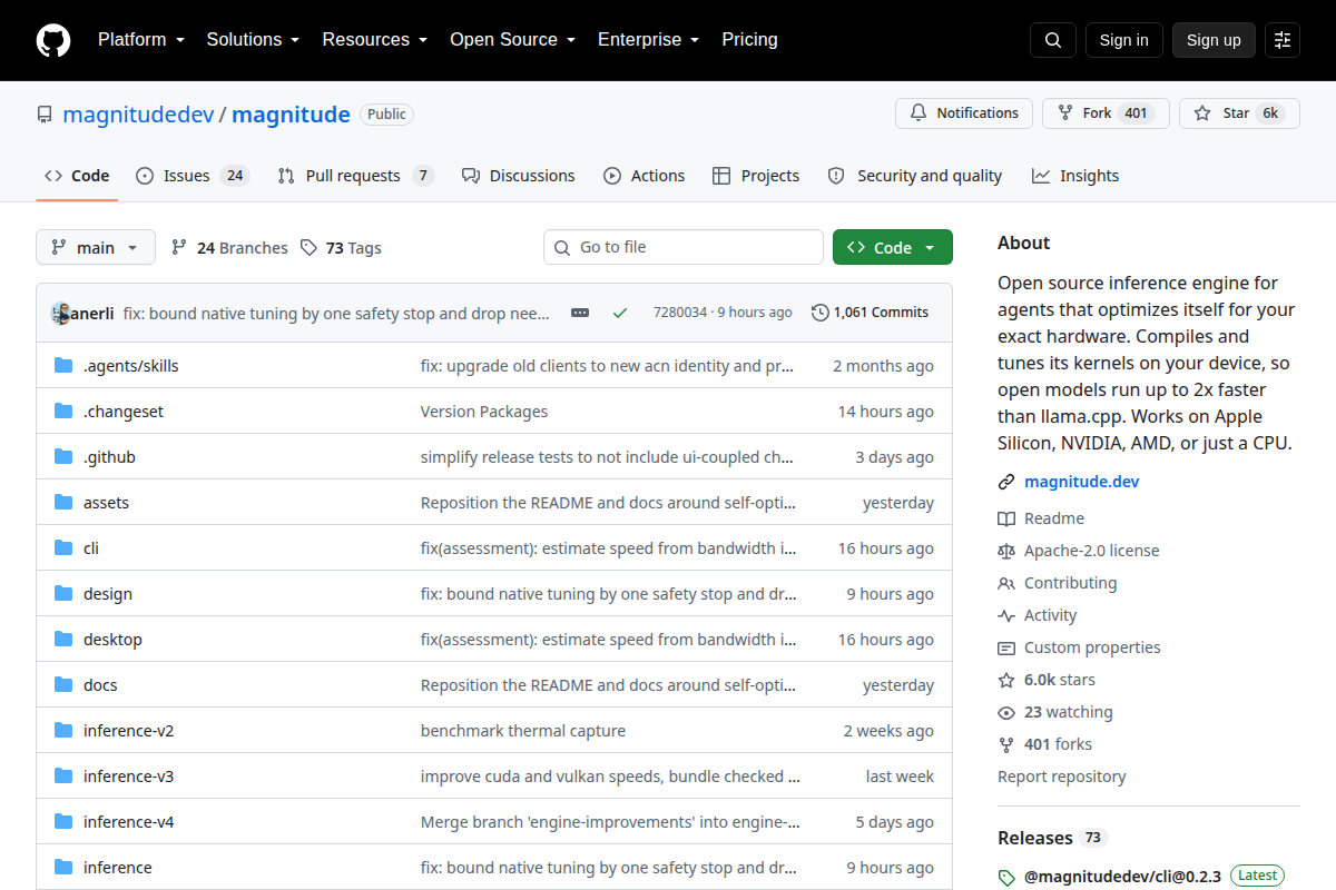 Magnitude screenshot
