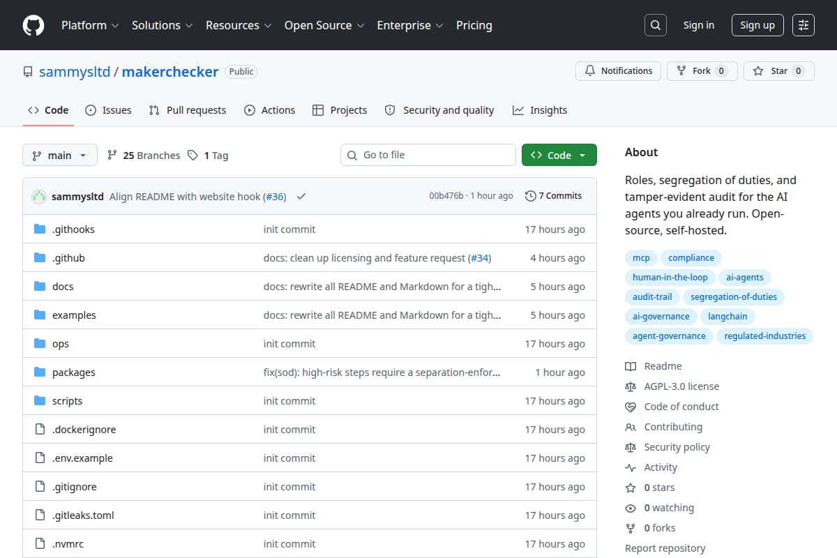MakerChecker screenshot