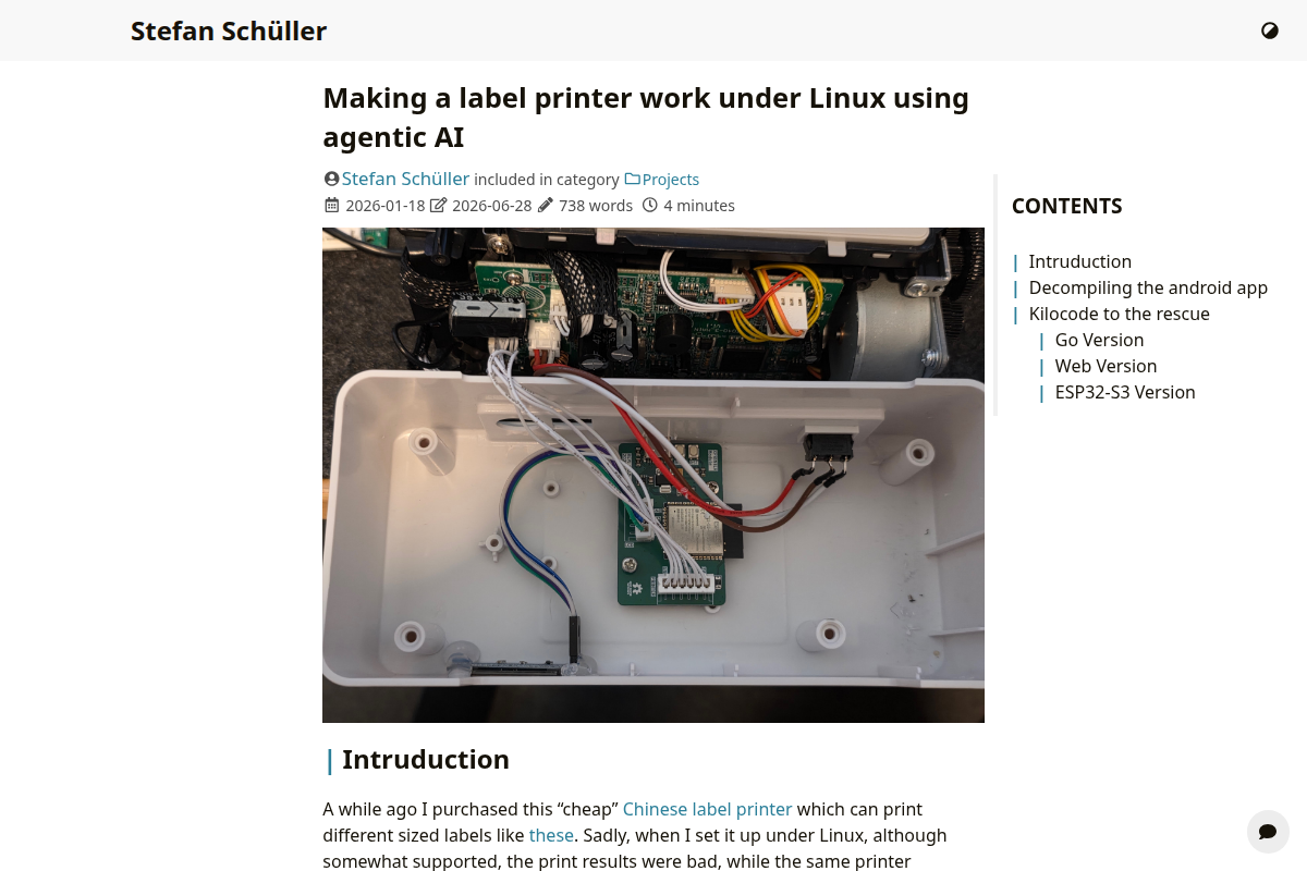 Making a label printer work under Linux using agentic AI screenshot