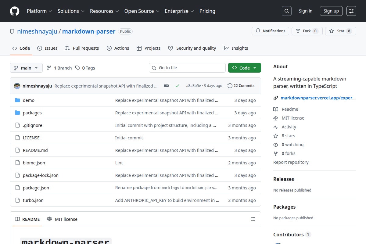 markdown-parser screenshot