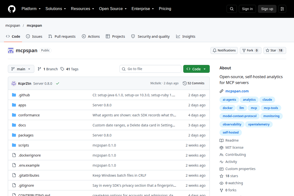 mcpspan screenshot