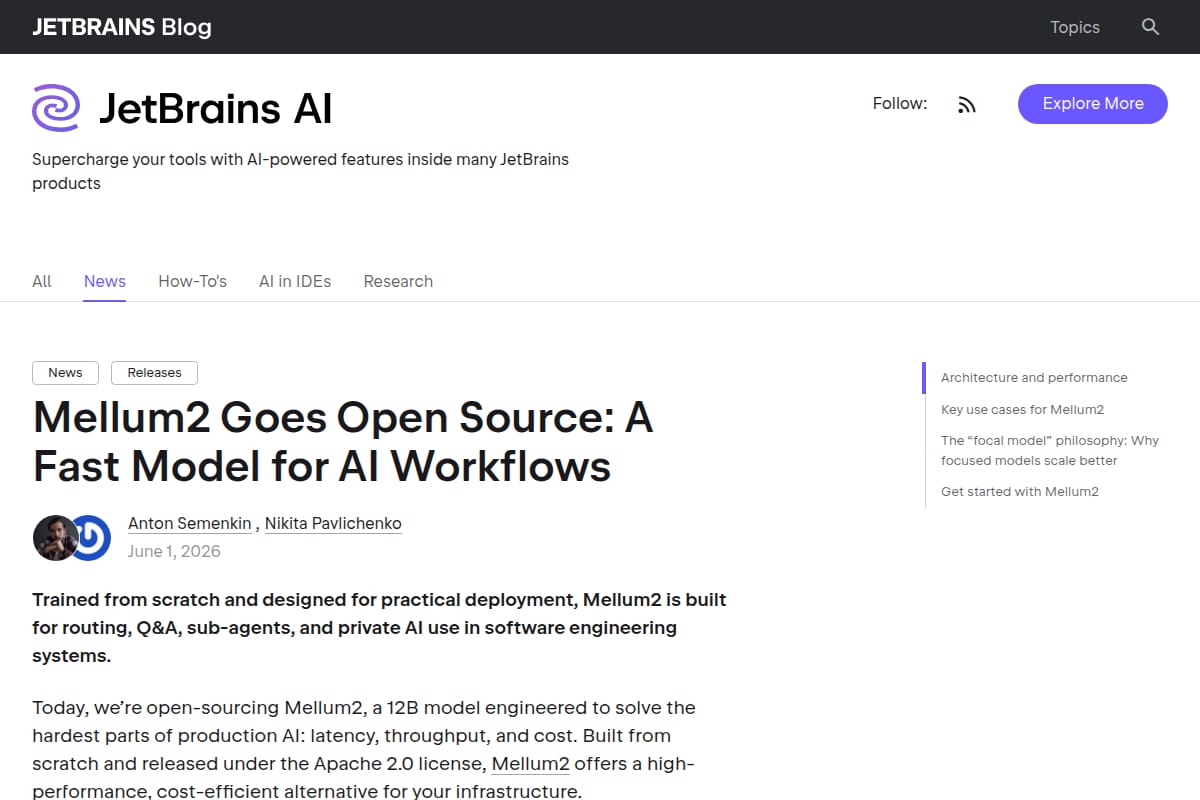 Mellum2 Goes Open Source: A Fast Model for AI Workflows thumbnail