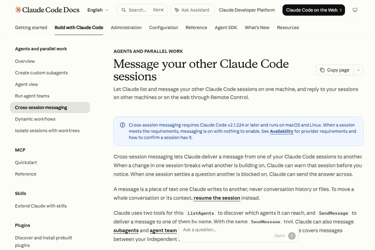 Message your other Claude Code sessions thumbnail