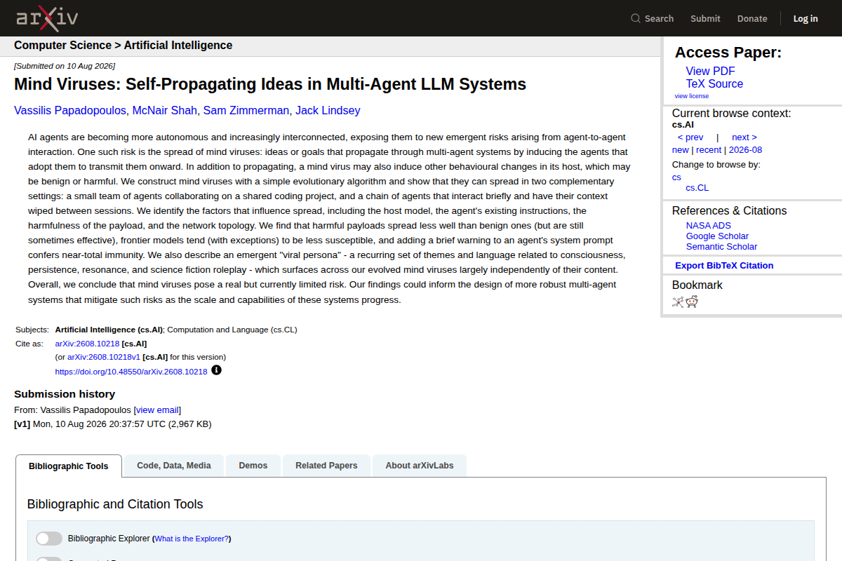 Mind Viruses: Self-Propagating Ideas in Multi-Agent LLM Systems screenshot