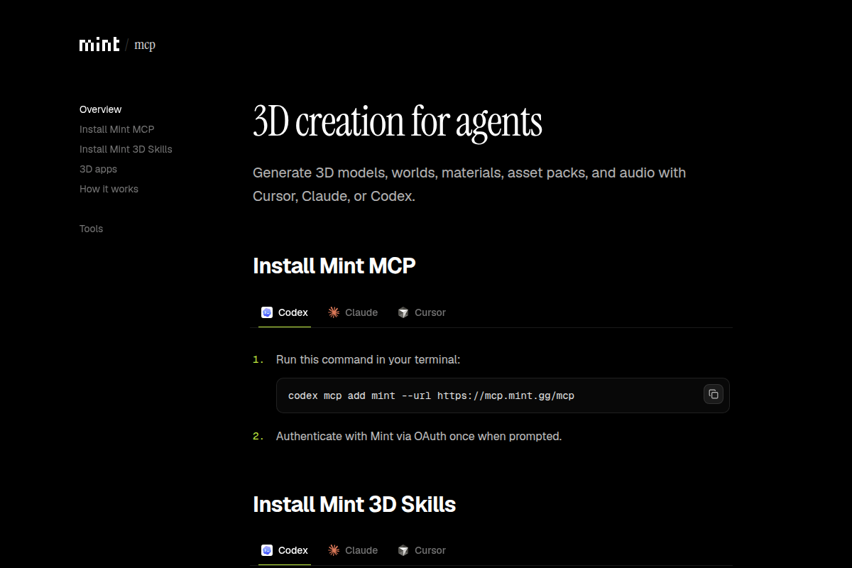 Mint MCP screenshot