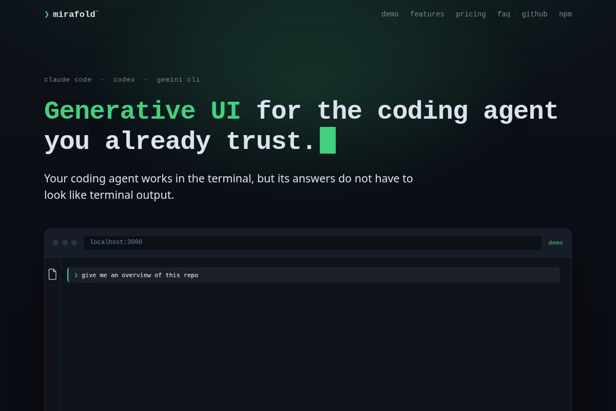 Mirafold screenshot