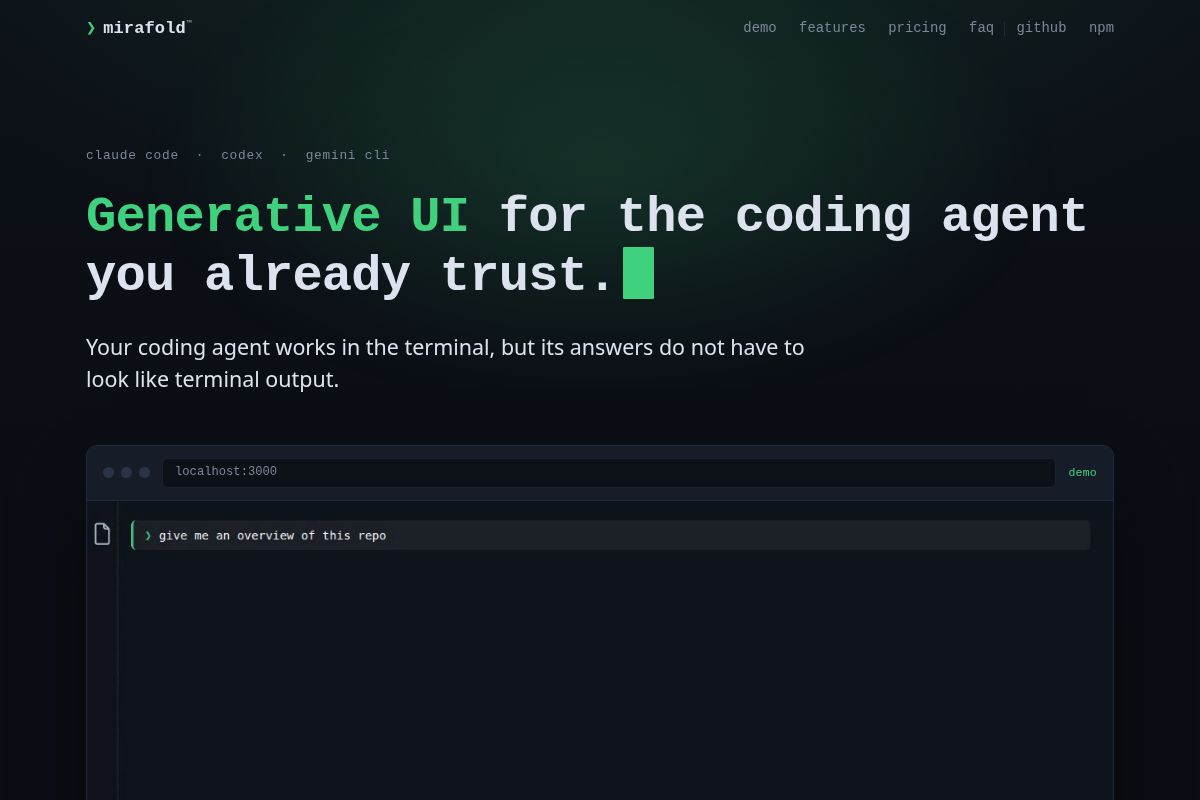 Mirafold screenshot